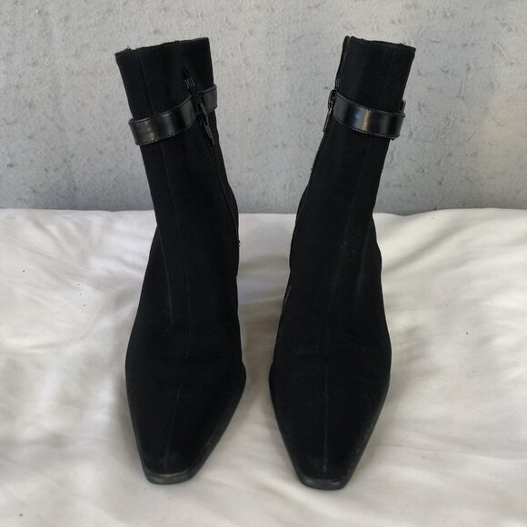 Stuart Weitzman Boots Womens Size 5 Black Gore-Tex Ankle Kitten Heel Pointed Toe - Picture 2 of 16